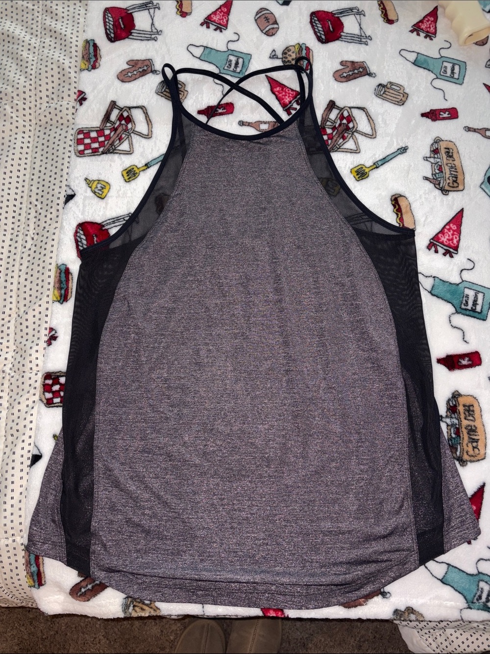 Lululemon Heather Gray Mesh-Panel Tank Top
